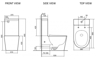 Унитаз напольный SantiLine SL-5026MB безободковый чёрный матовый